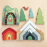Wooden Mountain Pass Stack Playset