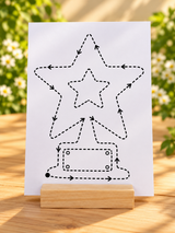 Trophy colouring card with a stand and crayons