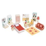 Foxtail Villa Pink Wooden Dolls House With Furniture