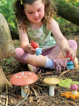 Merrywood Woodland Gnome Family with Mushrooms