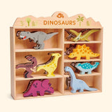 8 Wooden Dinosaurs & Shelf - Zidar Kid