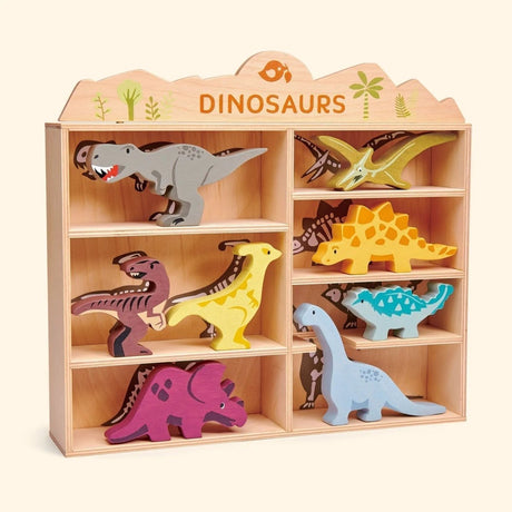 8 Wooden Dinosaurs & Shelf - Zidar Kid