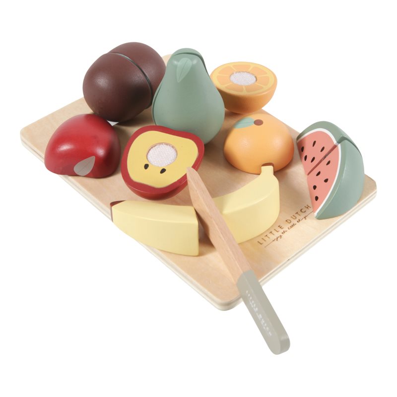 Wooden Cutting Board with Fruit