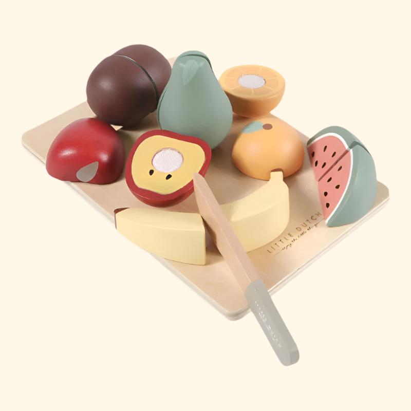 Wooden Cutting Board with Fruit