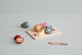 Wooden Cutting Board with Fruit