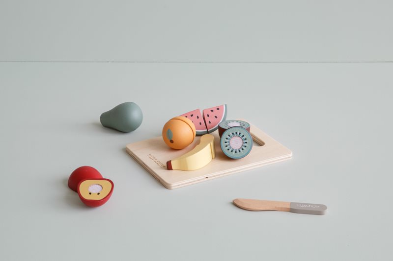 Wooden Cutting Board with Fruit