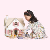 Cottontail Cottage Wooden Dollhouse With Furniture - Zidar Kid