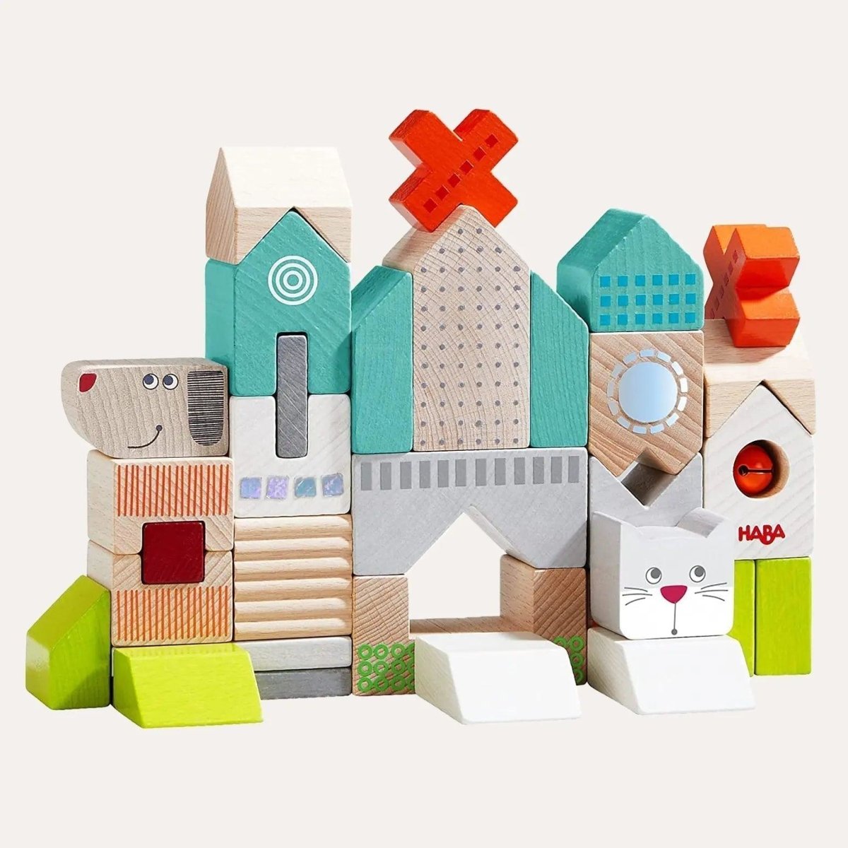 Sensory Dog & Cat Wooden Building Blocks - Zidar Kid