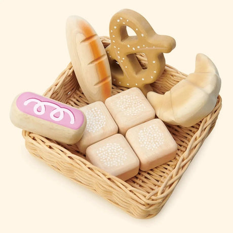 Wooden Bread Basket Play Food - Zidar Kid