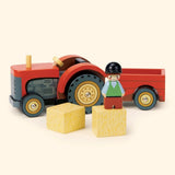 Wooden Farmyard Tractor & Trailer - Zidar Kid