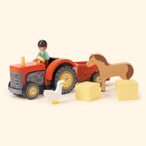 Wooden Farmyard Tractor & Trailer - Zidar Kid