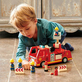 Wooden Fire Engine Truck Toy - Zidar Kid