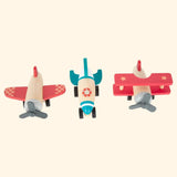 Wooden Pull-Back Planes Vehicle Set - Zidar Kid