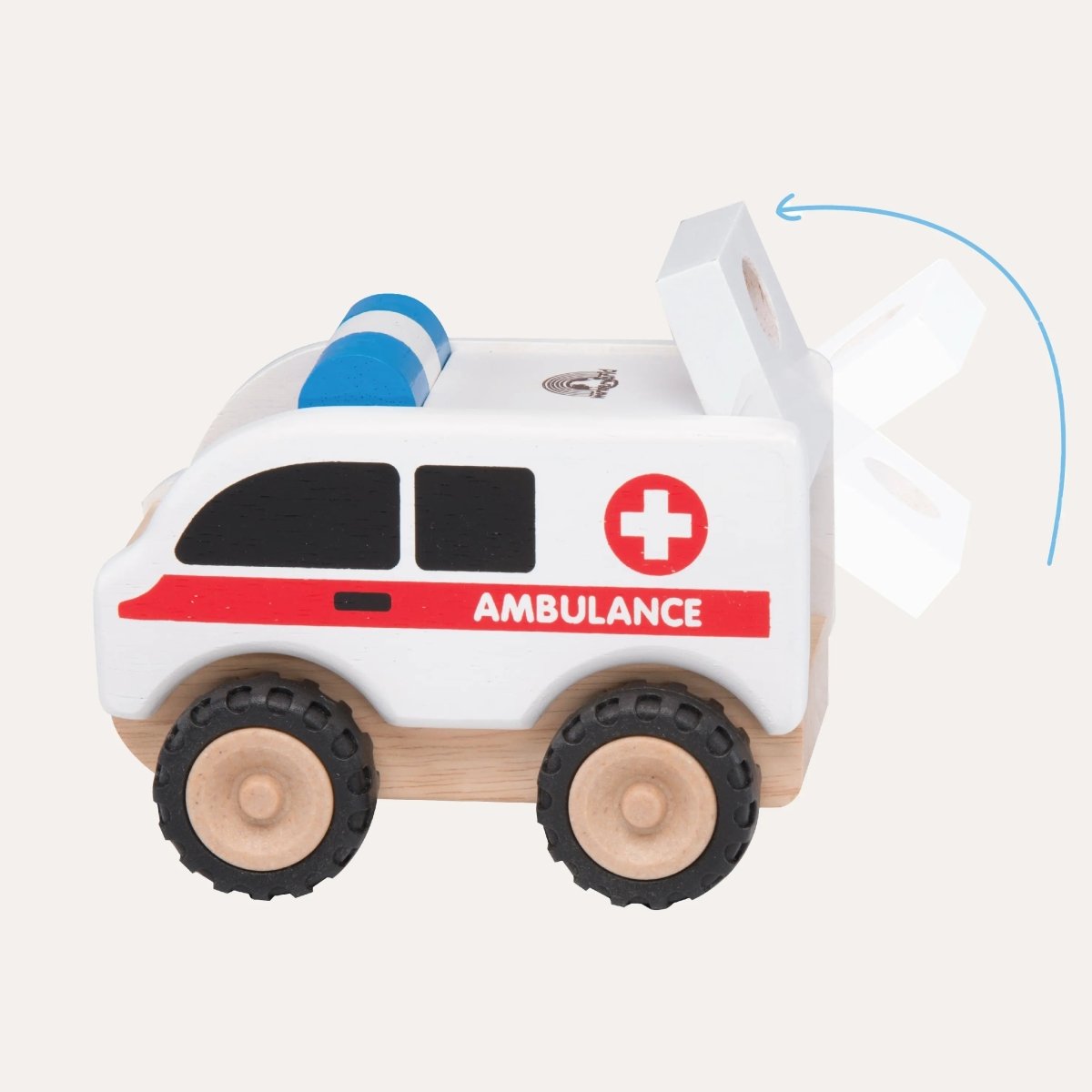 Wooden Toy Mini Ambulance - Zidar Kid