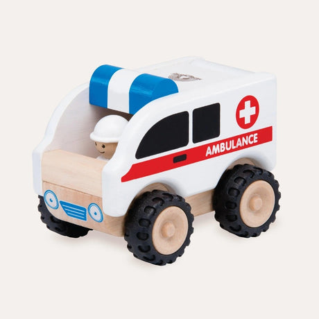 Wooden Toy Mini Ambulance - Zidar Kid