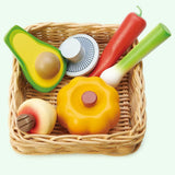 Wooden Veggie Basket Play Food - Zidar Kid